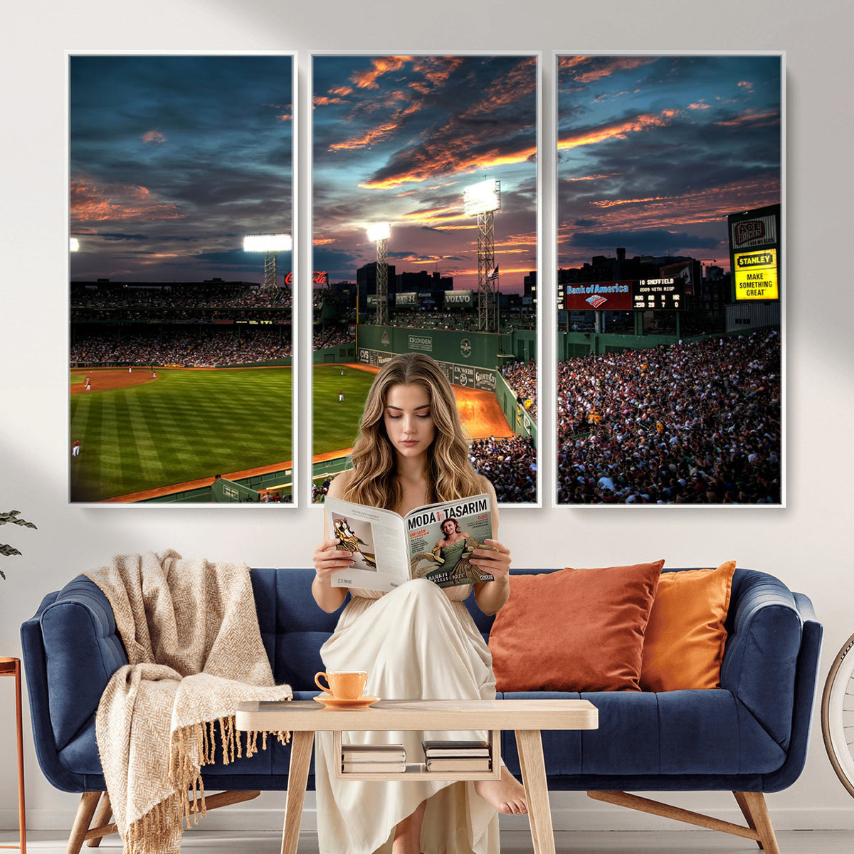 66781-MGV-CV-36X24 - Fenway Park Boston Massachusetts Stadium Wall Art Canvas Print