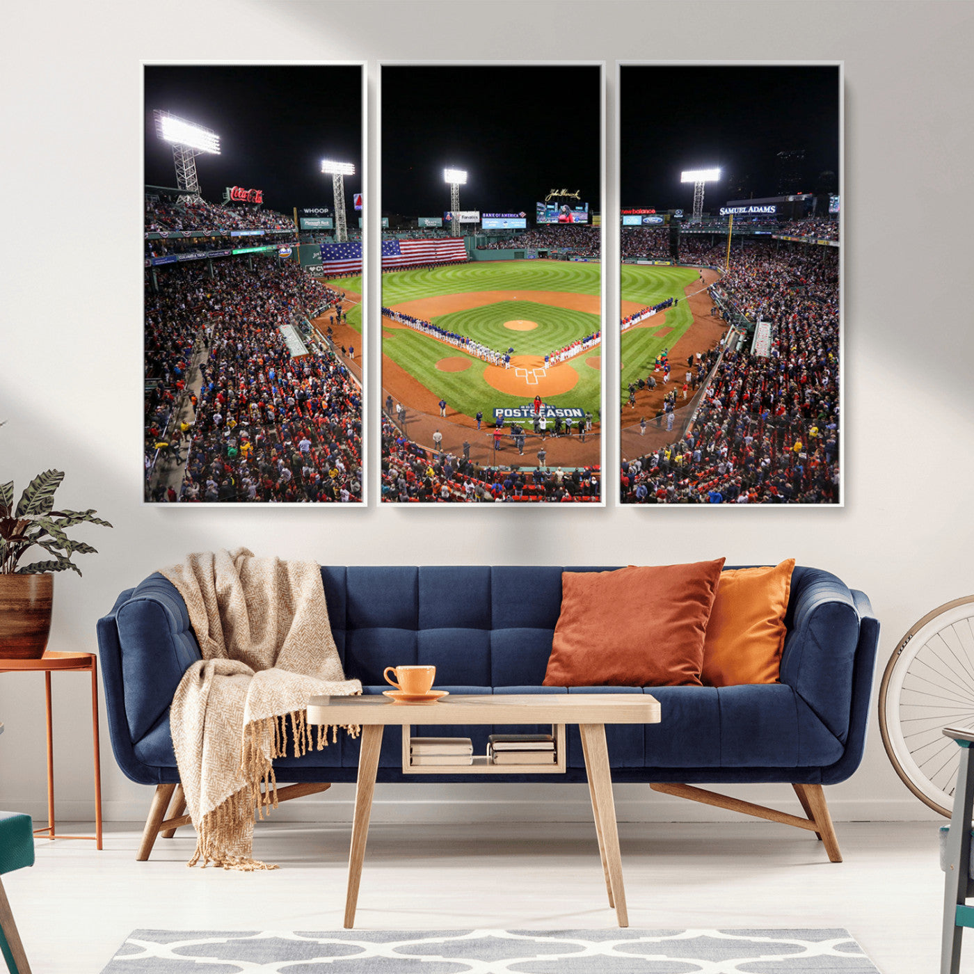 MGV-FC-48X32-3P - Fenway Park Wall Art Canvas Print | Large Baseball Stadium Canvas Print for Boston Red Sox Fans | Framed Ready-to-Hang Boston Sports Decor Artwork