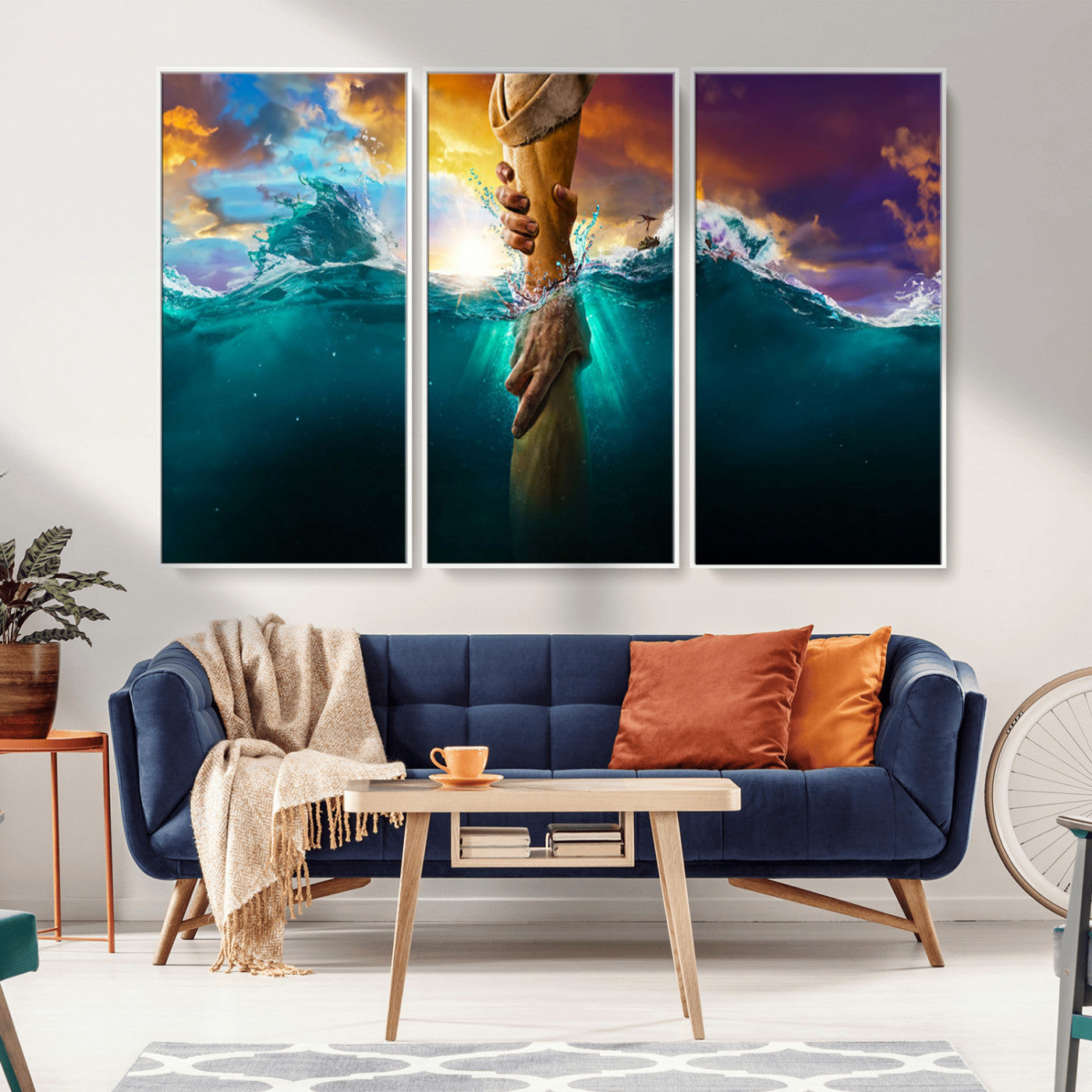 MGV-FC-48X32-3P - God Hand Wall Art Canvas Print
