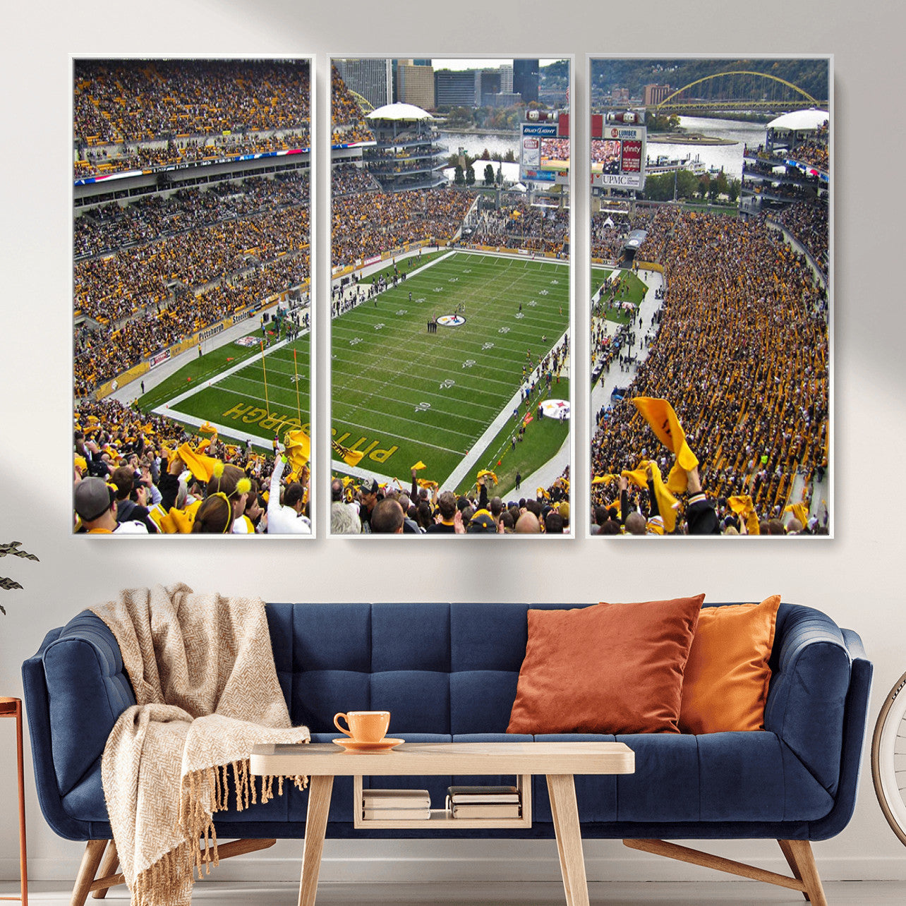 51419-MGV-FC-48X32-3P - Pittsburgh Steelers Print - Pittsburgh Heinz Field Stadium Wall Art Canvas Print