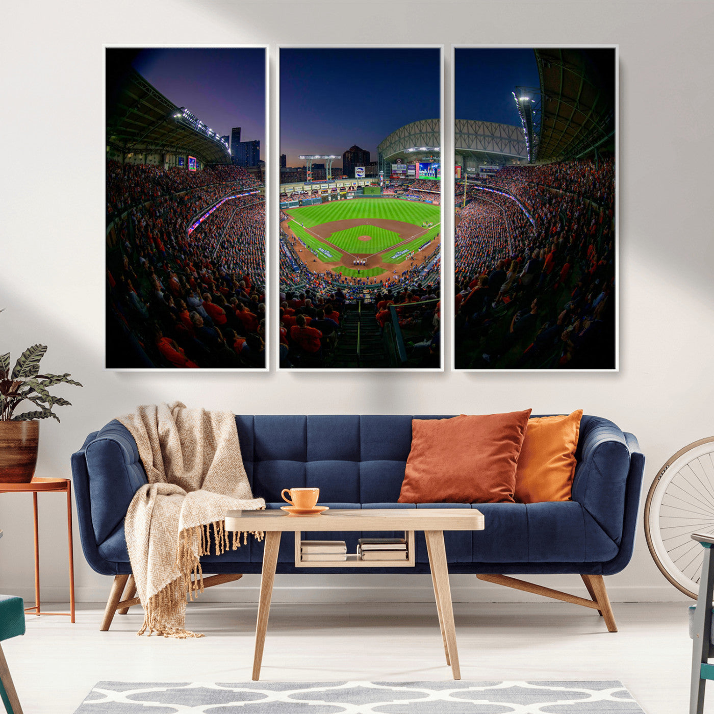 MGV-FC-48X32-3P - Houston Astros Baseball Team Print - Houston Minute Maid Park Stadium Wall Art Canvas Print