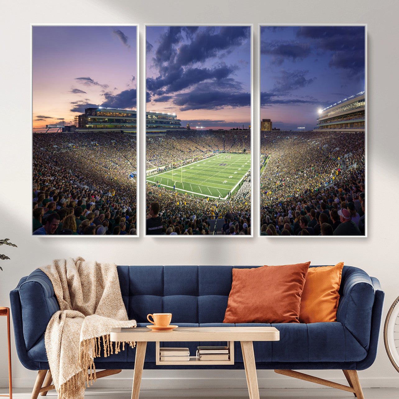 50825-MGV-CV-36X24 - Notre Dame Fighting Irish Football Team Print - Notre Dame Stadium Wall Art Canvas Print