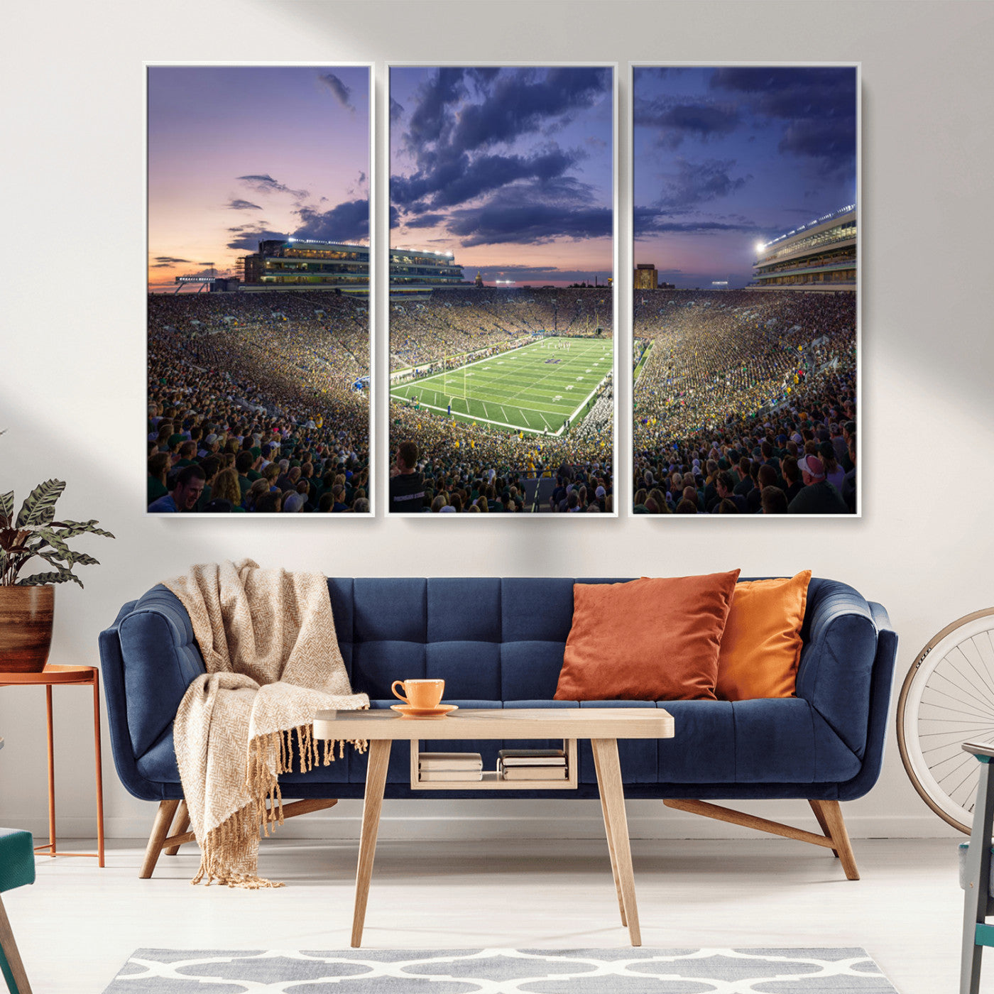 MGV-FC-48X32-3P - Notre Dame Fighting Irish Football Team Print - Notre Dame Stadium Wall Art Canvas Print