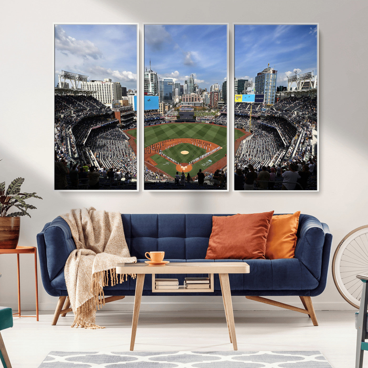 MGV-FC-48X32-3P - San Diego Padres Baseball Team Print - Petco Park Stadium Wall Art Canvas Print