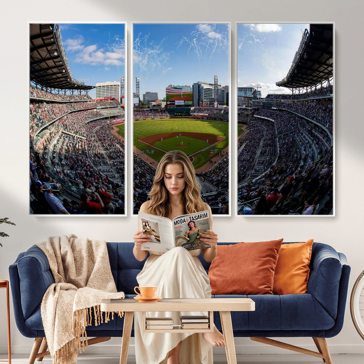 78608-MGV-CV-36X24 - Truist Park Stadium Canvas Wall Art, Atlanta Braves Game Day Decor
