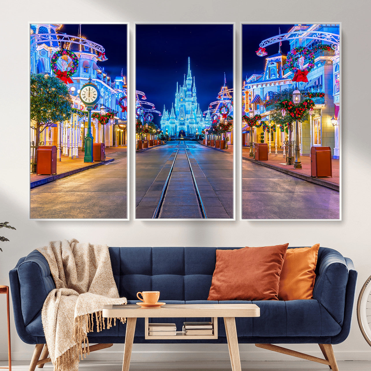 12470-MGV-CV-36X24 - Disney Wall Art | Castle Large Wall Art Disney Magic Kingdom Print for Kids Room Decoration | Disney