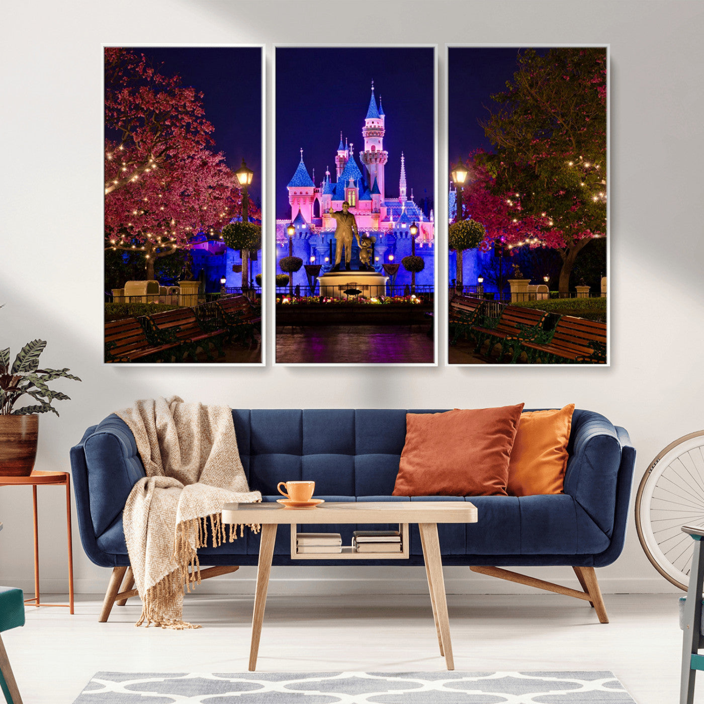 MGV-FC-48X32-3P - Castle Large Wall Art Disney Magic Kingdom Kids Room Decor - Disney World Christmas Home Decor Child