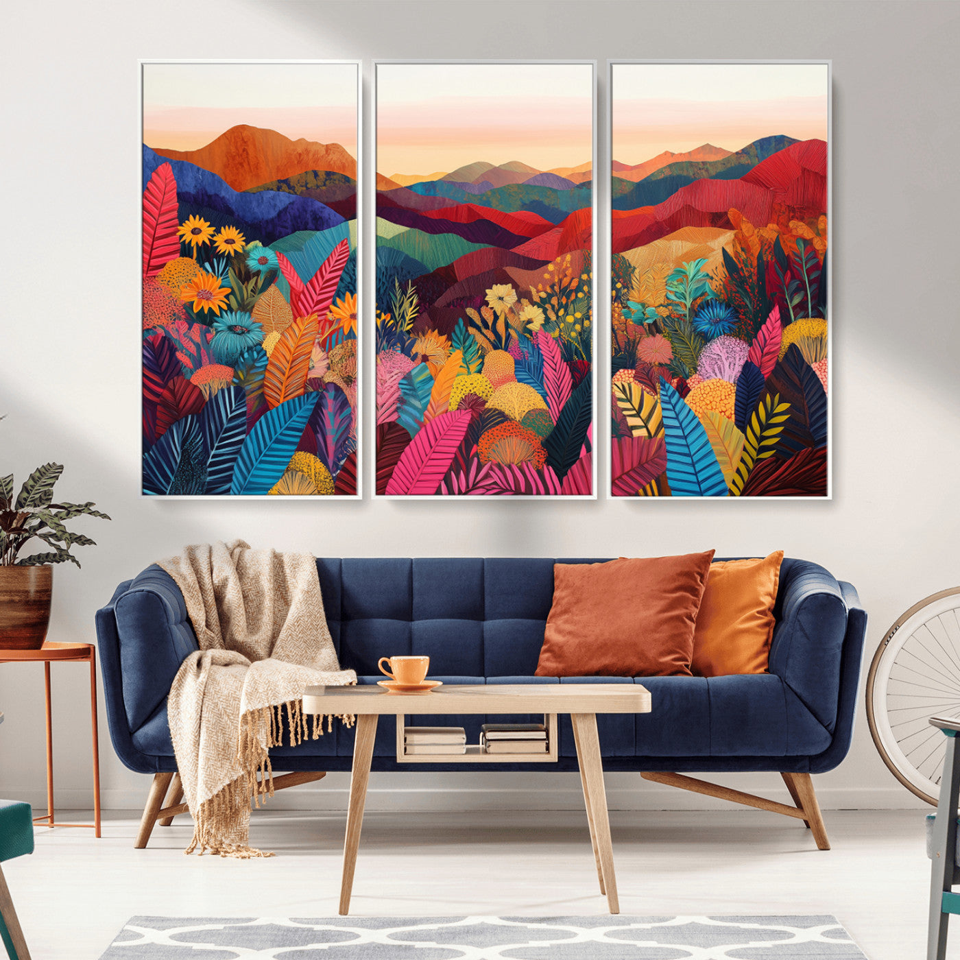 MGV-FC-48X32-3P - YAYOI KUSAMA Abstract Print - Landscape Canvas Wall Art Print - Vibrant Modern Decor for Living