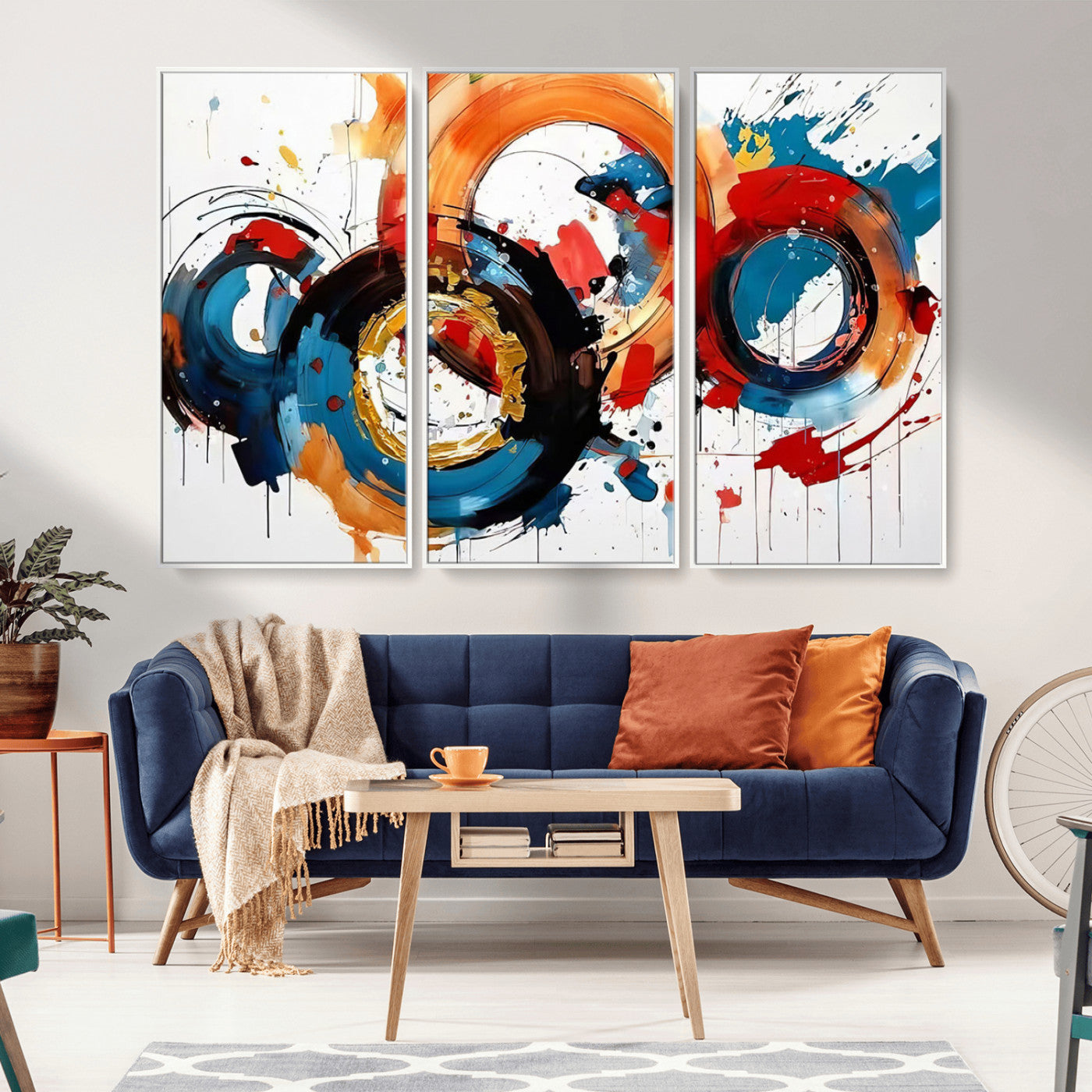 MGV-FC-48X32-3P - Abstract Wall Art, Rings Wall Art Canvas Print