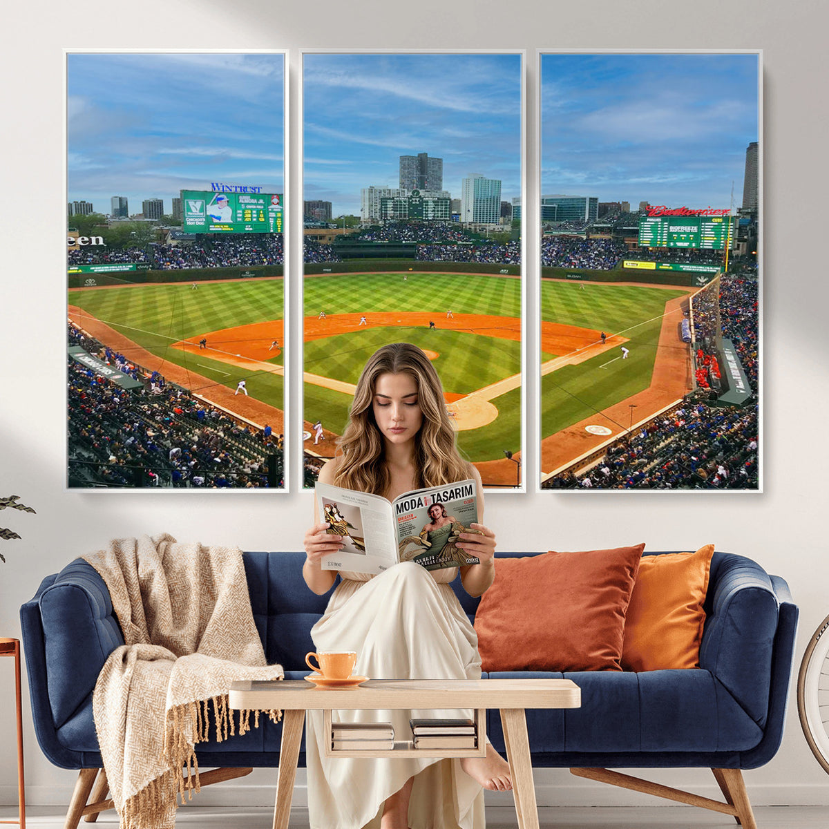 86839-MGV-CV-36X24 - Wrigley Field Chicago Cubs Panoramic Canvas Print