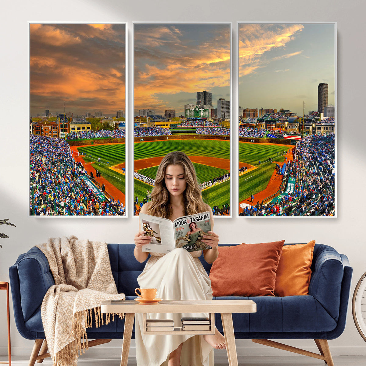 45635-MGV-CV-36X24 - Chicago Wrigley Field Wall Art Canvas Print