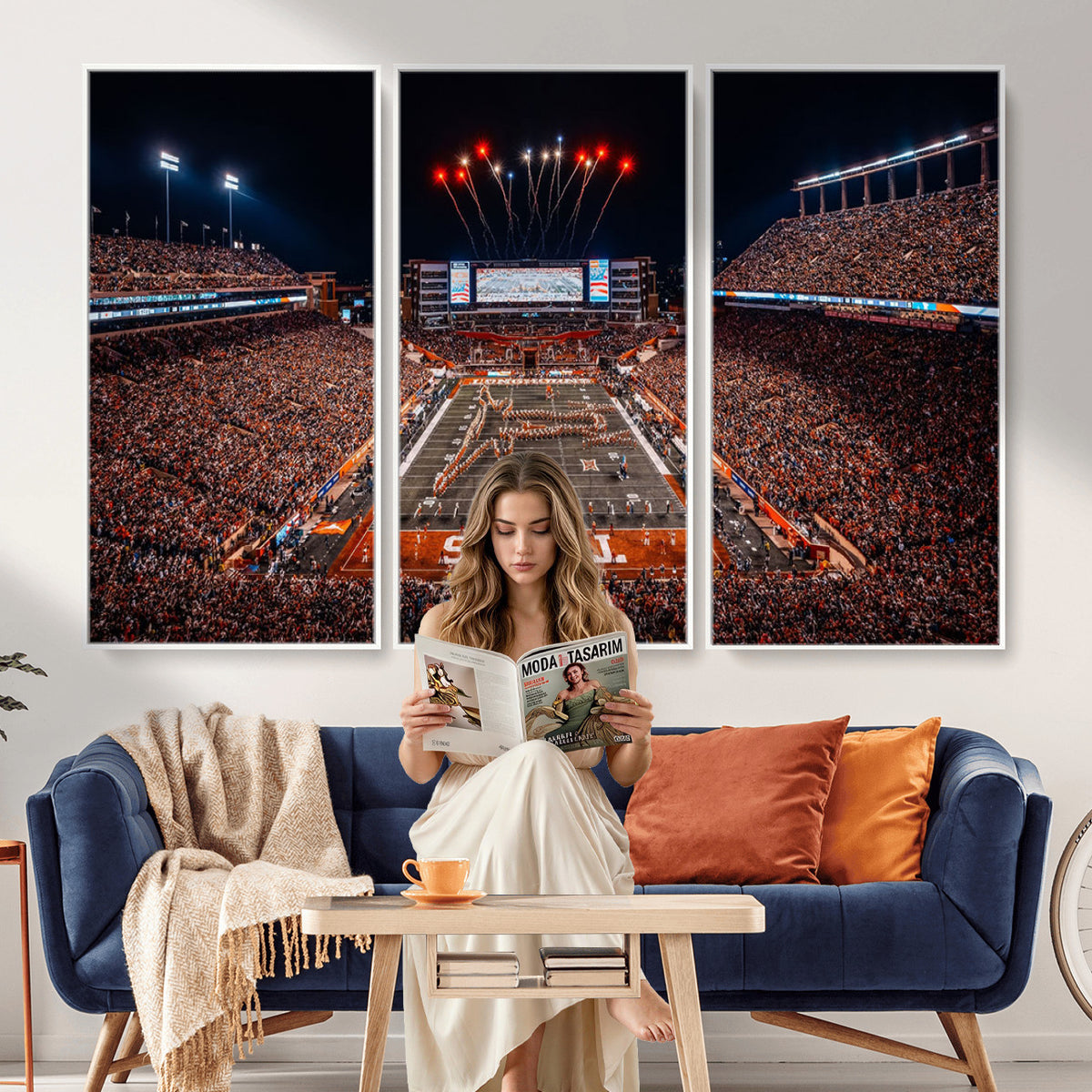 58778-PAN-FL-20X10 - Darrell K Royal Memorial Stadium | Texas Longhorns | Print Decor Wall Art Design for Home & Office Decoration