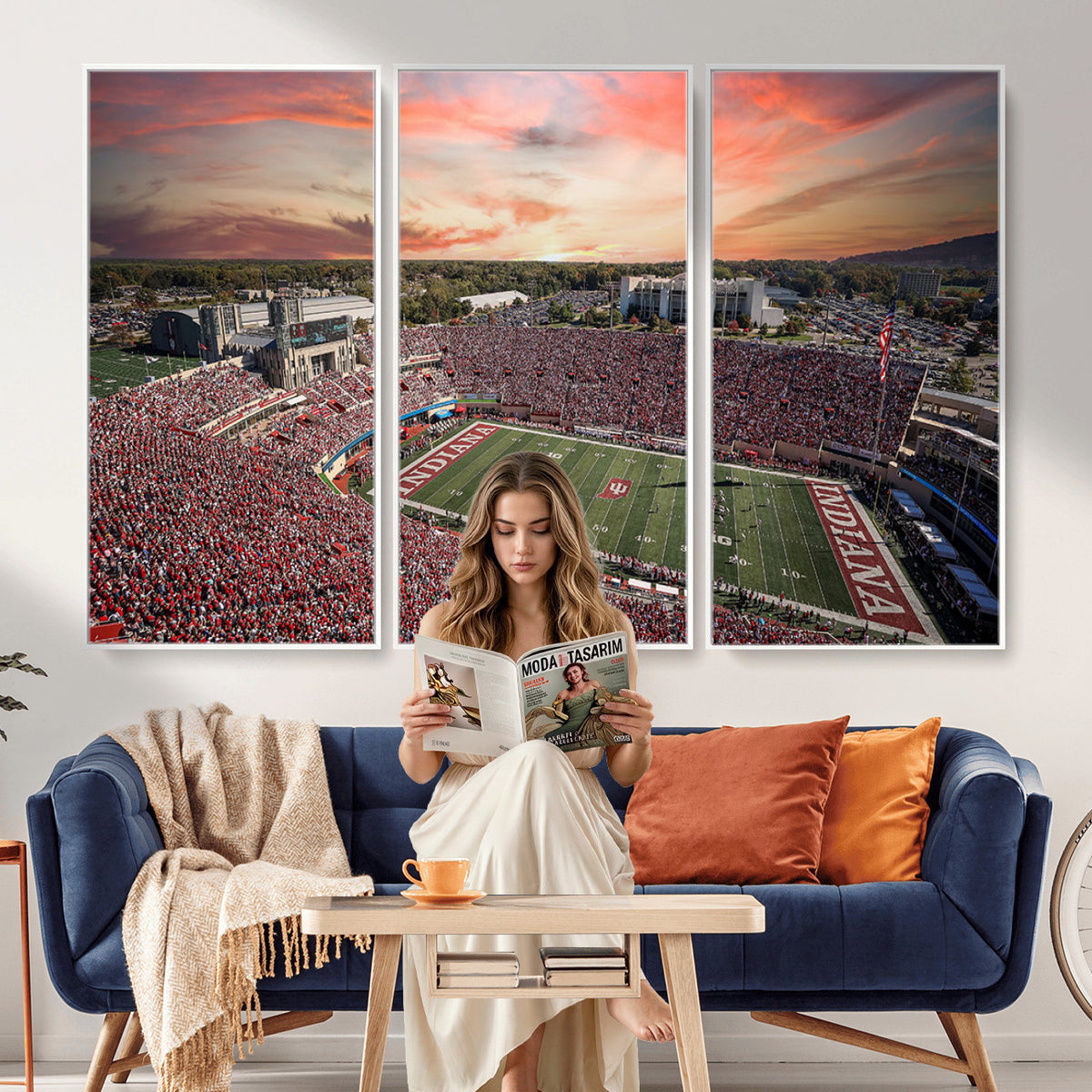 51135-MGV-CV-36X24 - Indiana Memorial Stadium Wall Art Canvas Print