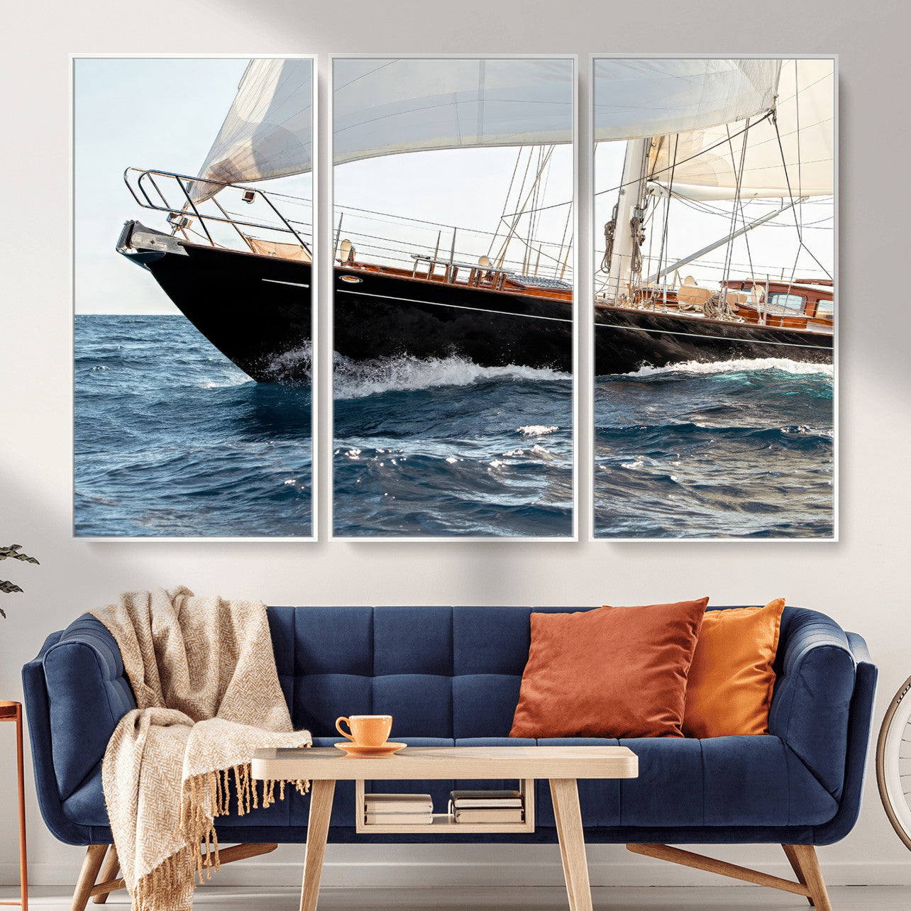97168626-MGV-CV-36X24 - Boat Yacht Wall Art – Ocean Waves & Sailing Adventure Canvas Print, Nautical Elegance & Marine Journey for Living Room or Luxury Decor