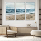 81812590-MGV-FC-48X32-3P-Ocean Wall Art Canvas Print, Framed Coastal Canvas Art Picture Print, Moody Seascape Perfect Coastal Minimalist Decor Artwork