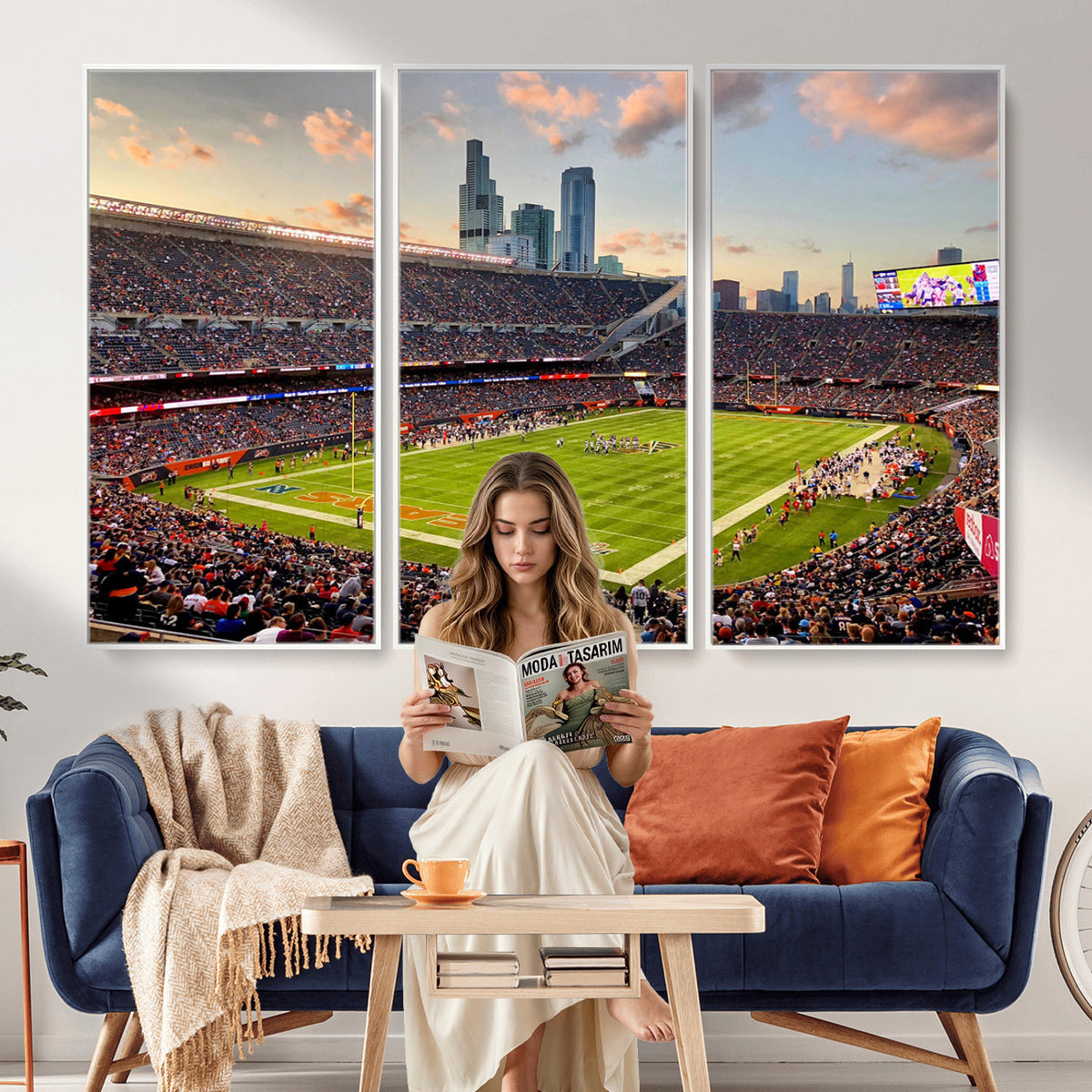 55377093-PAN-FL-20X10 - Chicago Bears Soldiers Field Wall Art Canvas Print, Man Cave Wall Decor