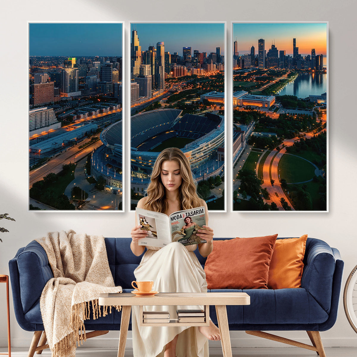 36690345-MGV-CV-36X24 - Chicago Bears Soldiers Field Wall Art Canvas Print