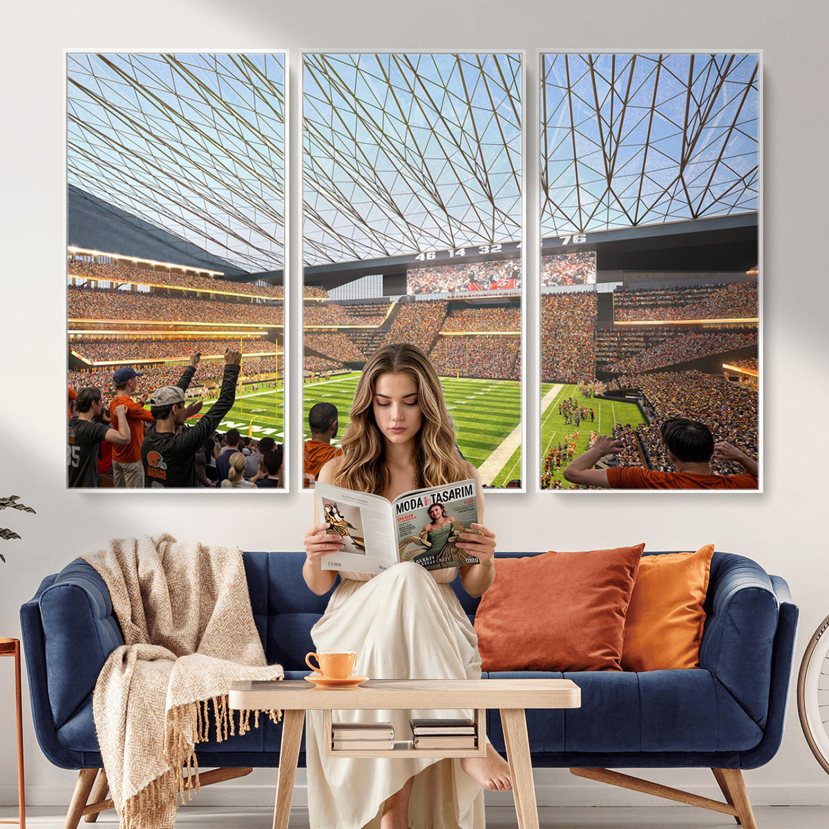81960112-MGV-CV-36X24 - Cleveland Browns Stadium Wall Art Canvas Print