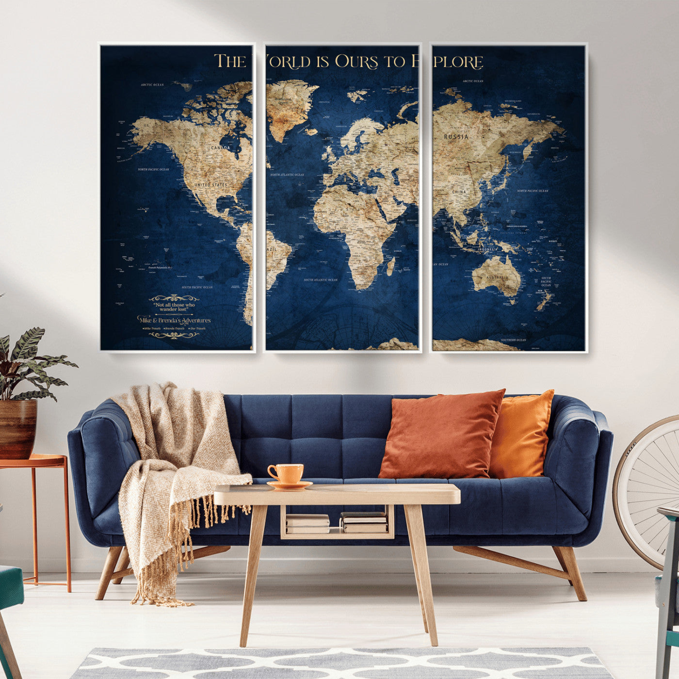 10181149-MGV-FC-60X40-3P_White-Framed Push Pin World Travel Map – Canvas Wall Print of Where I’ve Been, Old-Style Adventure Map with Pins for Tracking Trips - H2-3