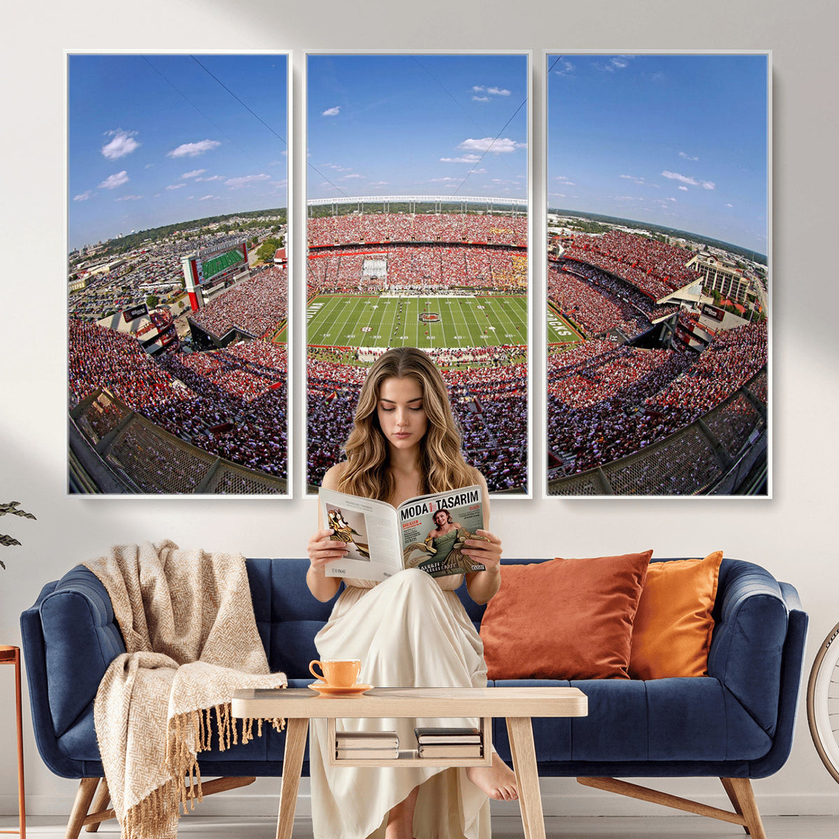 29492070-MGV-CV-36X24 - William Brice Stadium Wall Art Canvas Print, Stadium Crowd on Football Game Day