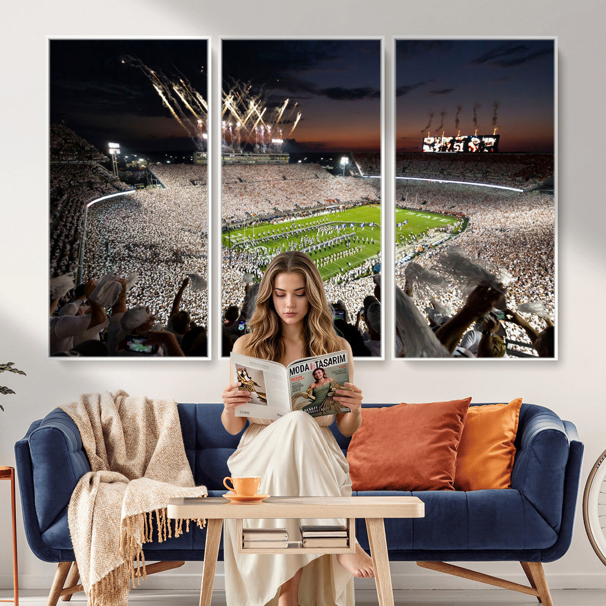 26666-MGV-CV-36X24 - Penn State Stadium Wall Art Canvas Print, White Out