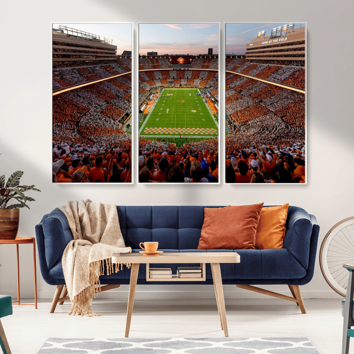 37160229-MGV-FC-48X32-3P-Tennessee Neyland Stadium Wall Art Print, Sports Arena Canvas Wall Art, Panoramic Stadium Canvas Print, Modern Athletic Field Art Printing