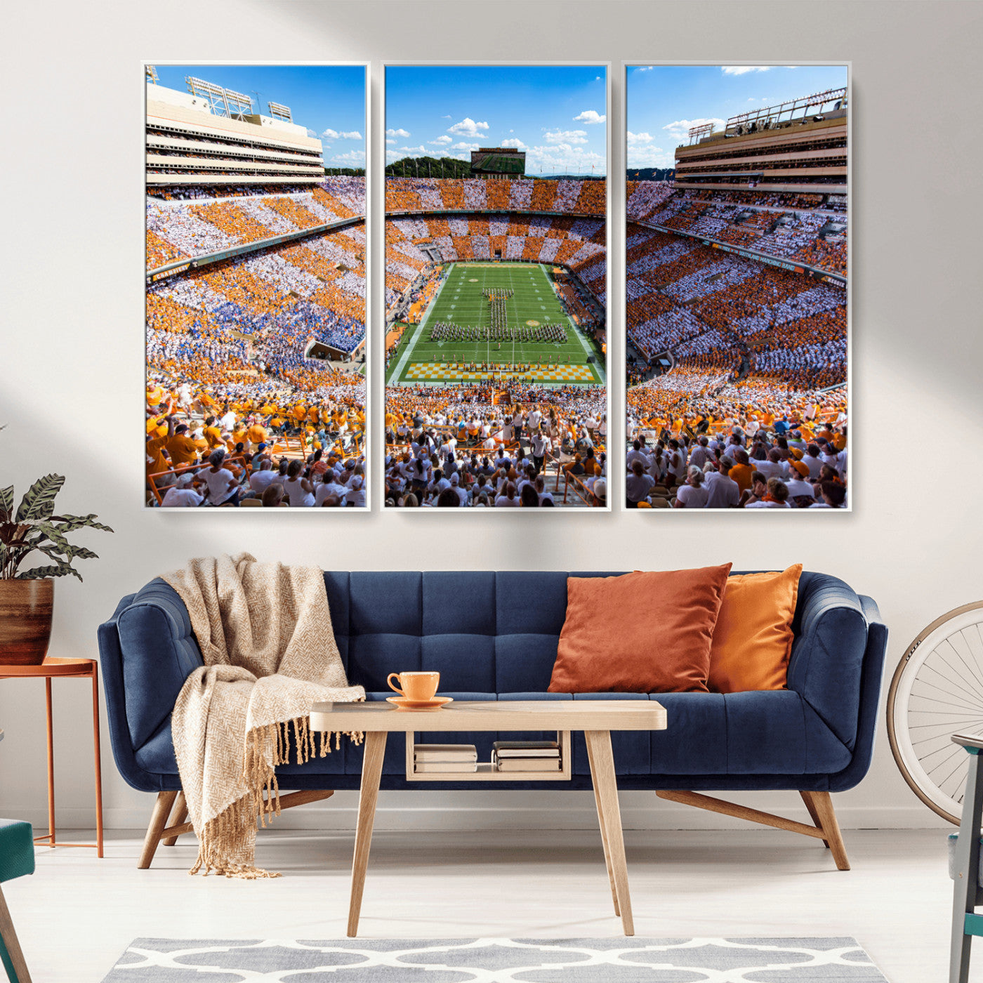 64238859-MGV-FC-48X32-3P-Tennessee Neyland Stadium Wall Art Print, Sports Arena Canvas Wall Art, Panoramic Stadium Canvas Print, Modern Athletic Field Art Printing