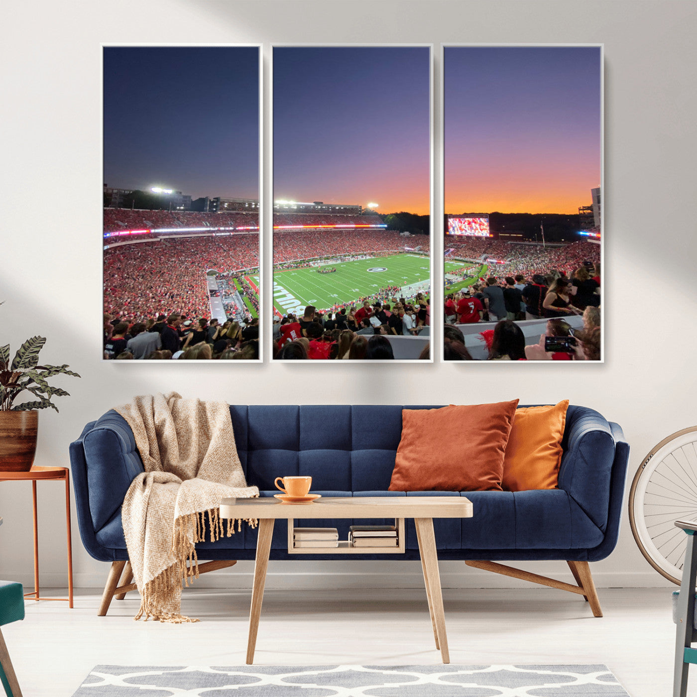 25139565-MGV-FC-48X32-3P-Dooley Stadium Wall Art Print, Sports Arena Canvas Wall Art, Dooley Field at Sanford Stadium Canvas Print, Modern Athletic Field Art Printing