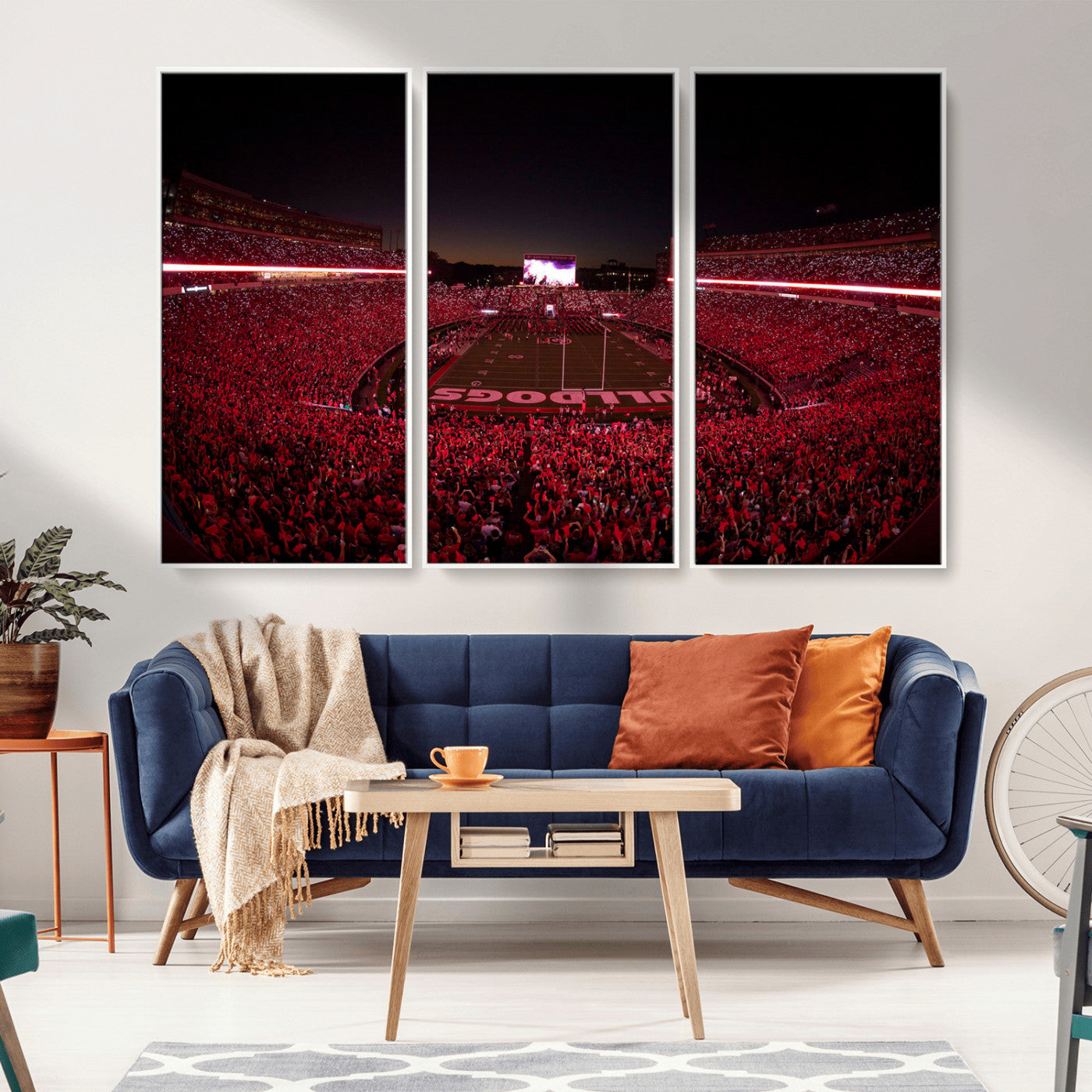 Dooley Stadium Wall Art Print, Sports Arena Canvas Wall Art, Dooley Field at Sanford Stadium Canvas Print, Modern Athletic Field Art Printing