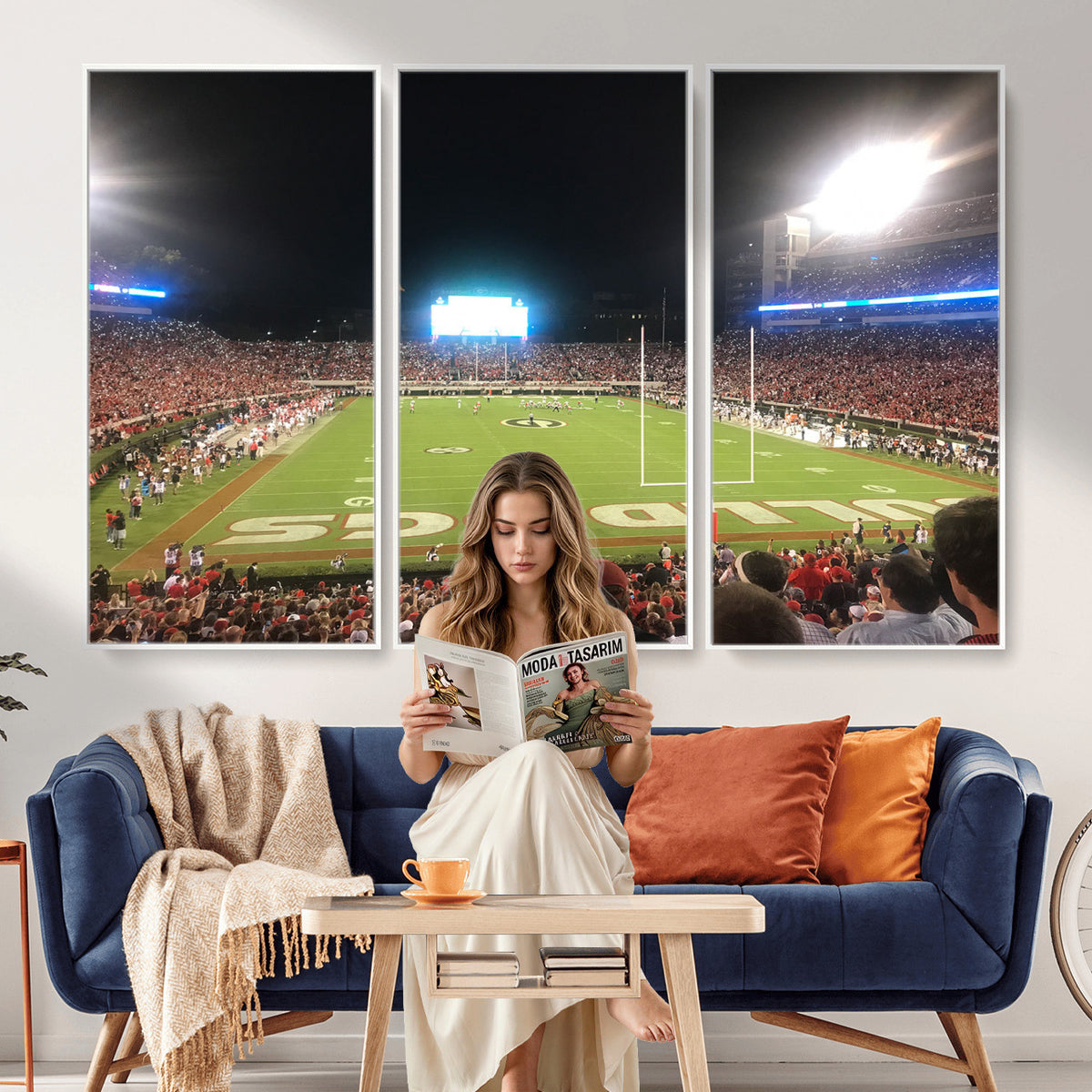 16230786-MGV-CV-36X24 - Dooley Stadium Wall Art, Sports Arena Panoramic Canvas Print, Modern Stadium Landscape Artwork for Home, Office