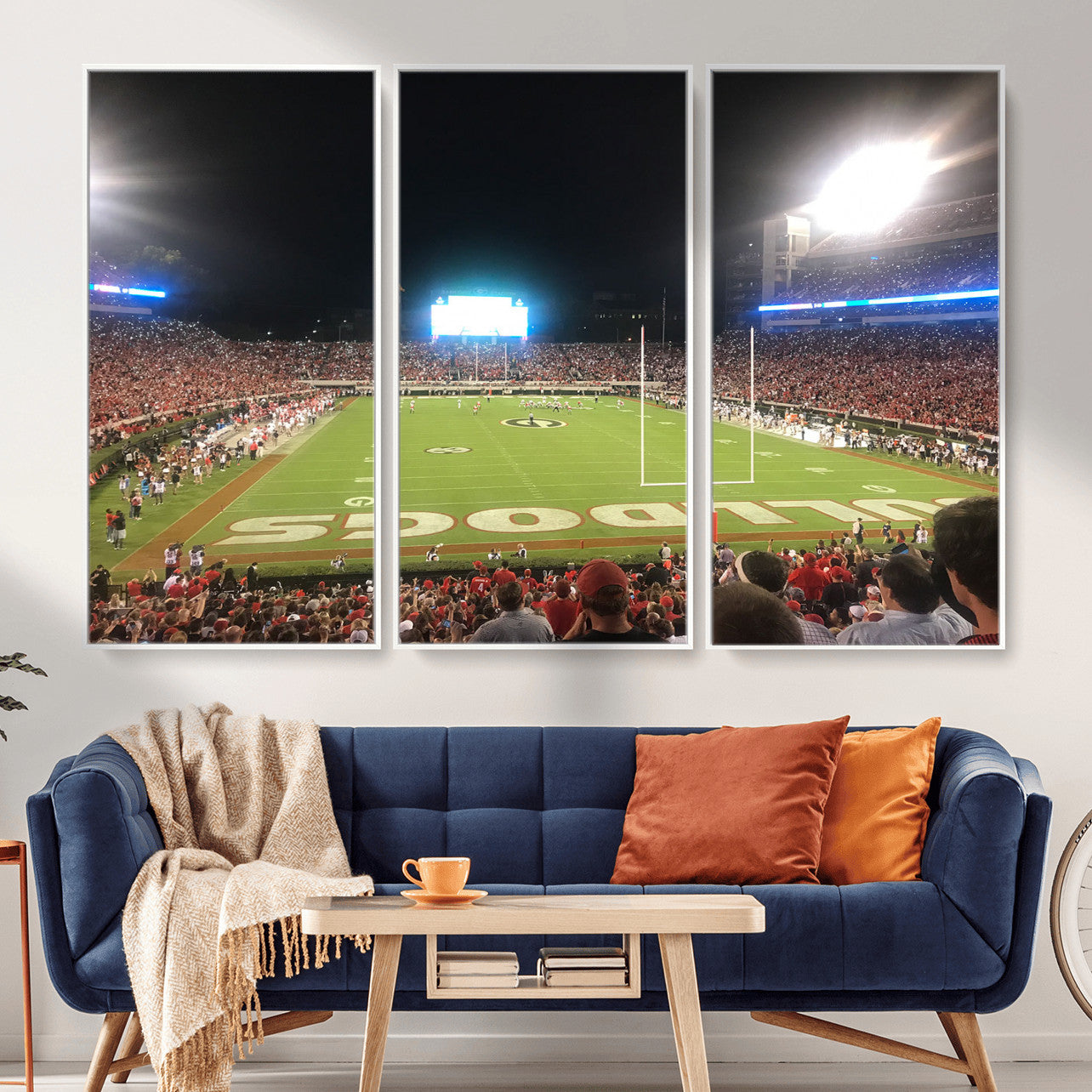 16230786-MGV-FC-48X32-3P - Dooley Stadium Wall Art, Sports Arena Panoramic Canvas Print, Modern Stadium Landscape Artwork for Home, Office