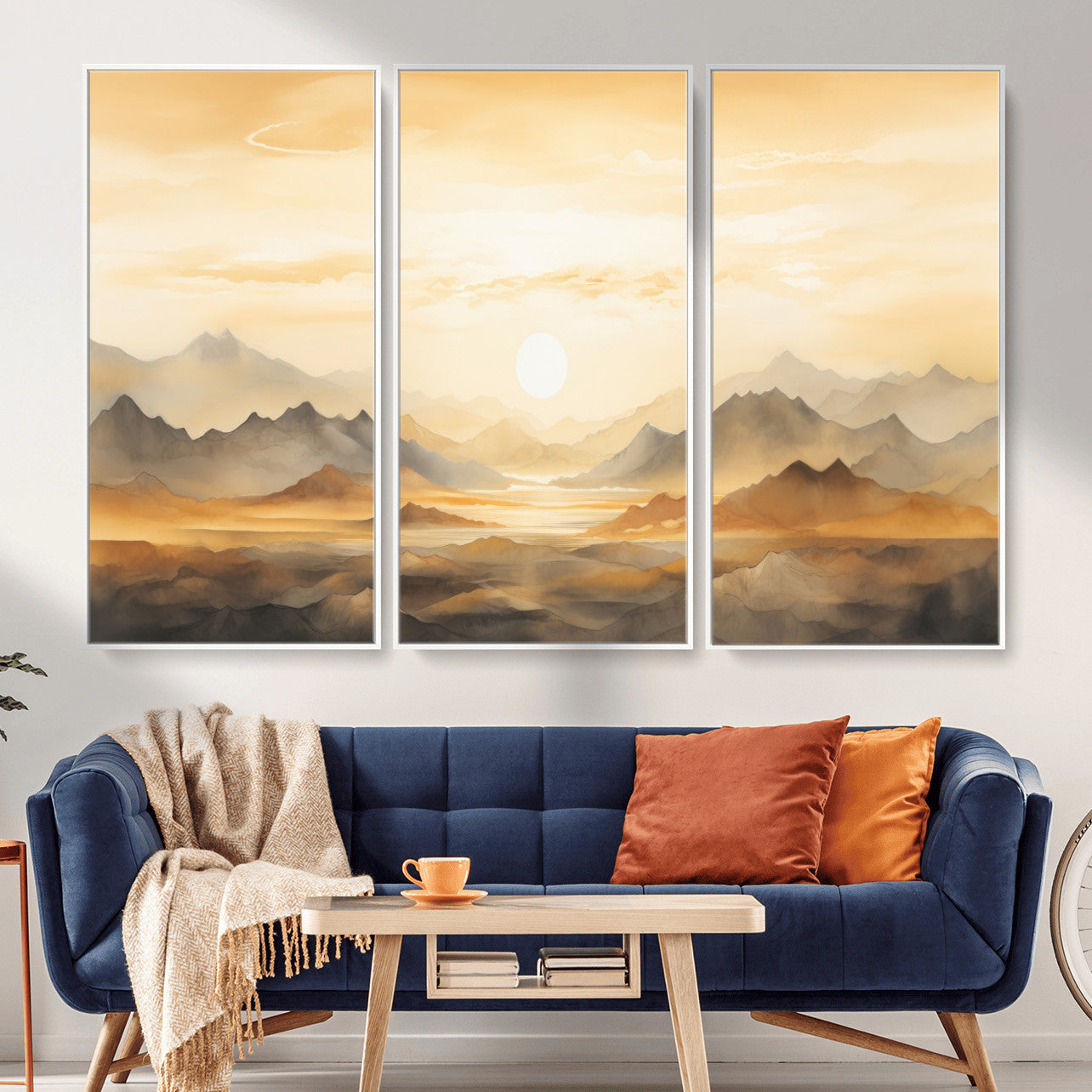 Nihat1-29-MGV-CV-36X24-Sepia Color Abstract Mountain Wall Art Canvas Print