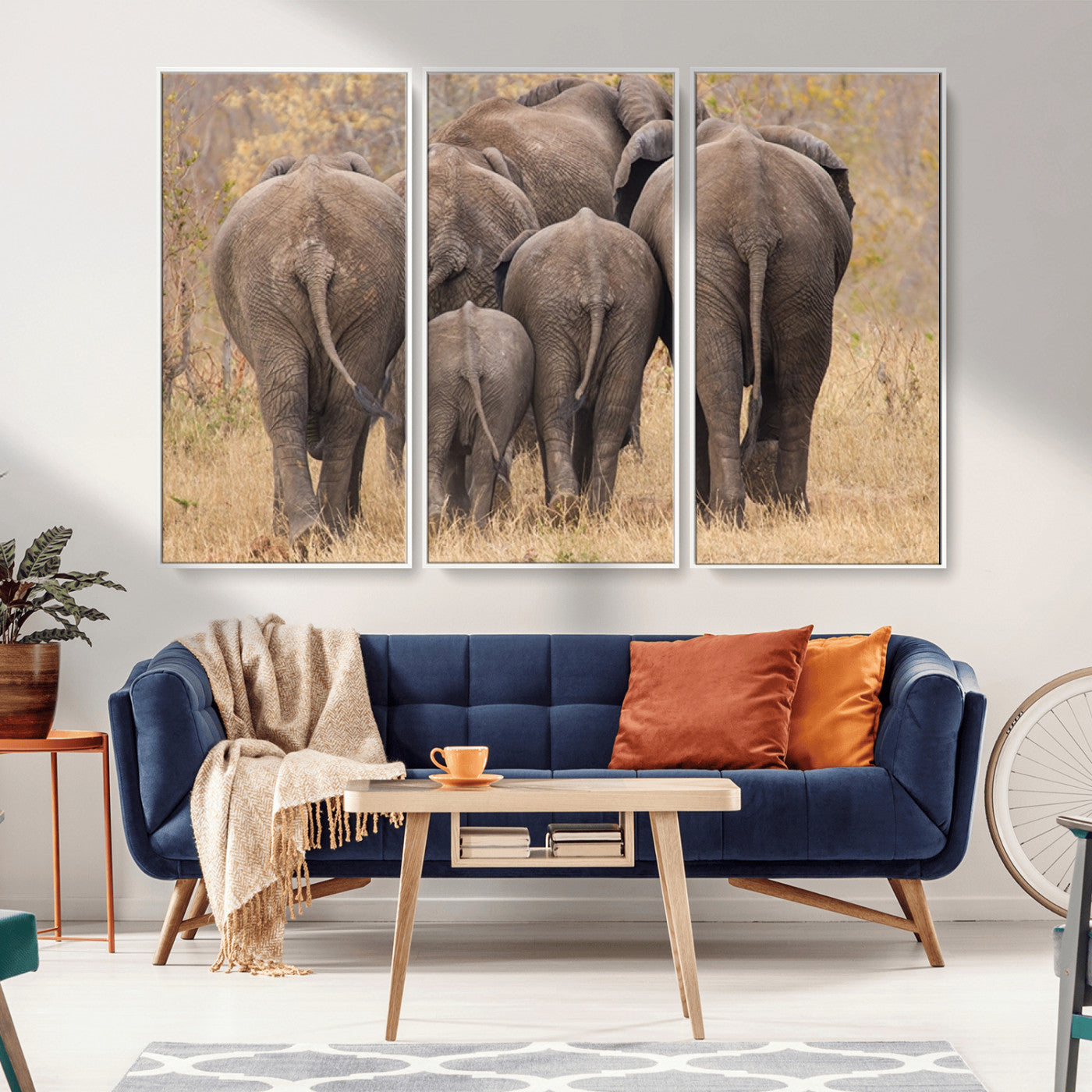 MGV-FC-48X32-3P - Wild Elephant Wall Art Canvas Print