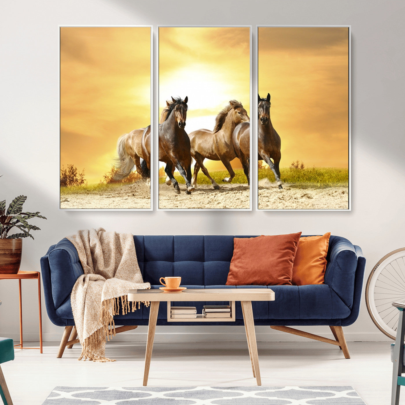 MGV-FC-48X32-3P - Wild Horses Wall Art Canvas Print