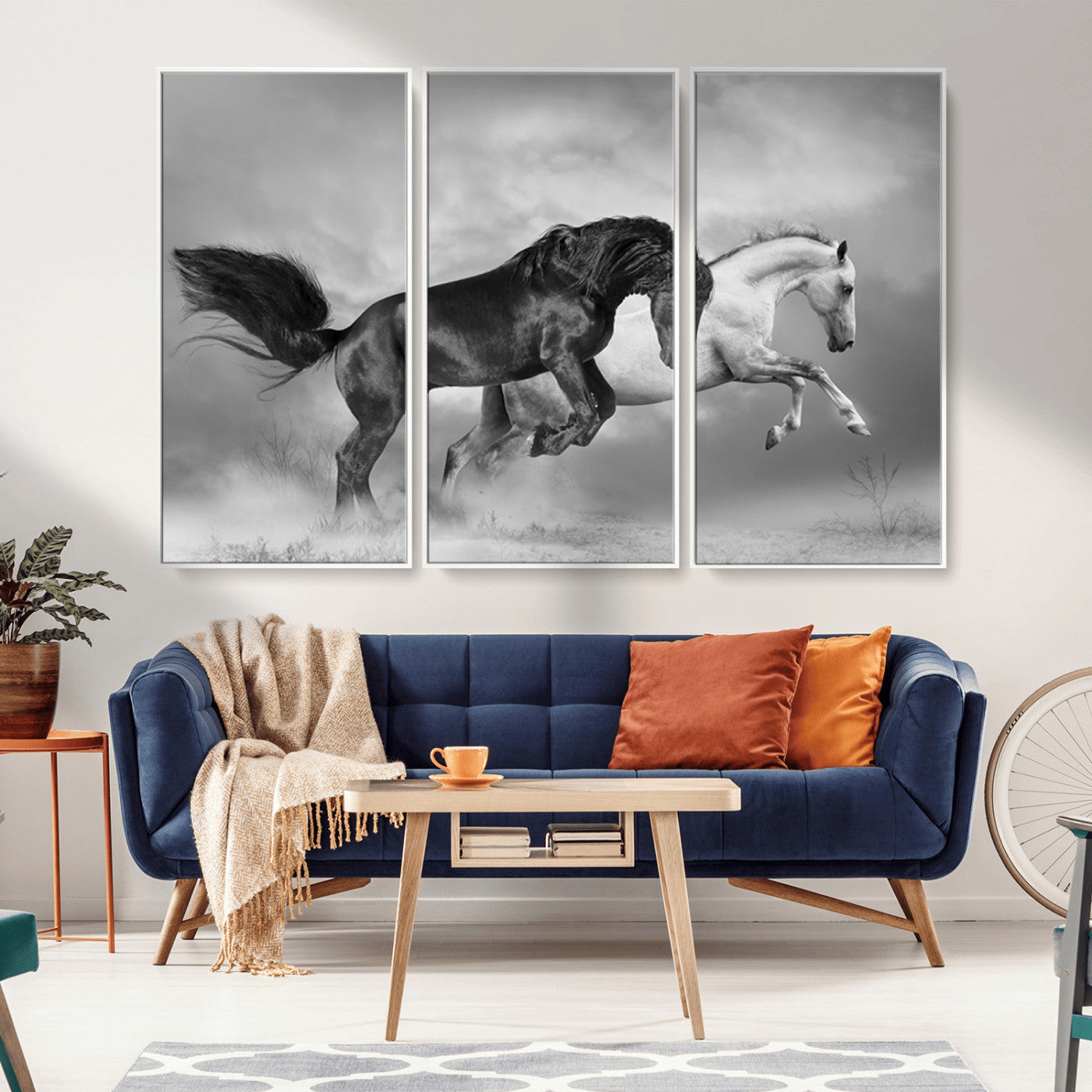 MGV-FC-48X32-3P - Wild Horses Wall Art Canvas Print