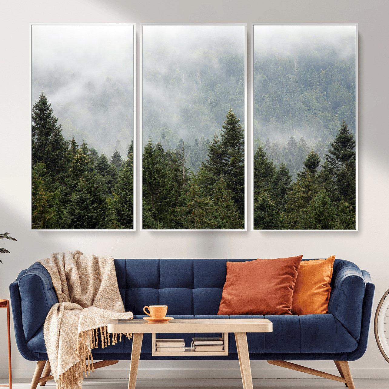 37010054-MGV-CV-36X24 - Misty Mountain Forest Wall Art Canvas Print