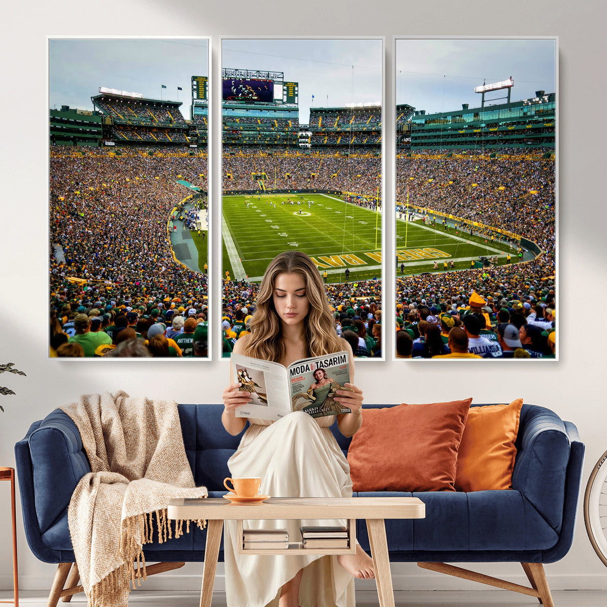 56521752-MGV-CV-36X24 - Green Bay Packers Stadium Wall Art Canvas Print, Lambeau Field
