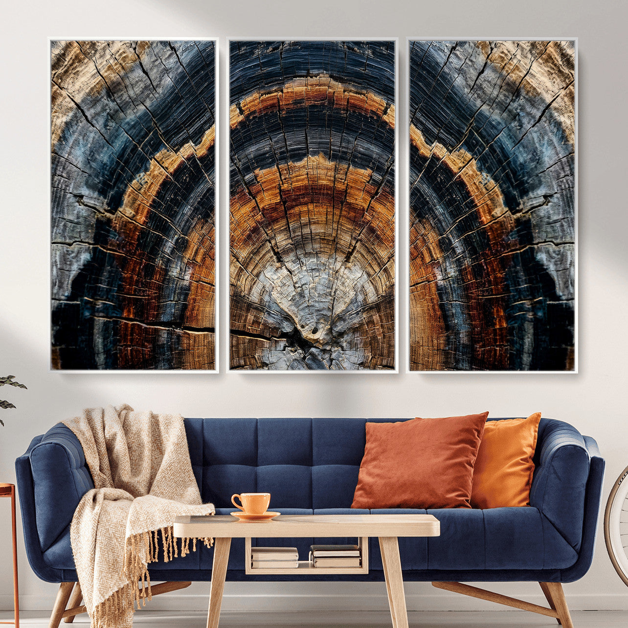 92693966A-MGV-CV-36X24 - Abstract Wood Grain Canvas Print, Tree Ring Pattern Wall Art, Framed Canvas Ready to Hang