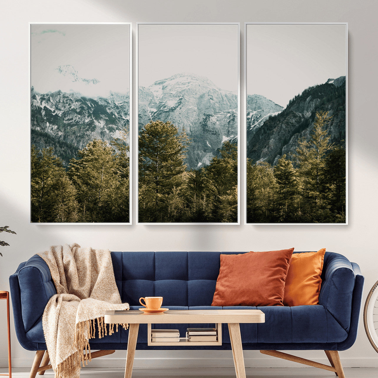 48479662-MGV-CV-36X24 - Mountain Forest Wall Art Canvas Print, Alpine Landscape Nature Photography, Moody Wilderness Wall Decor