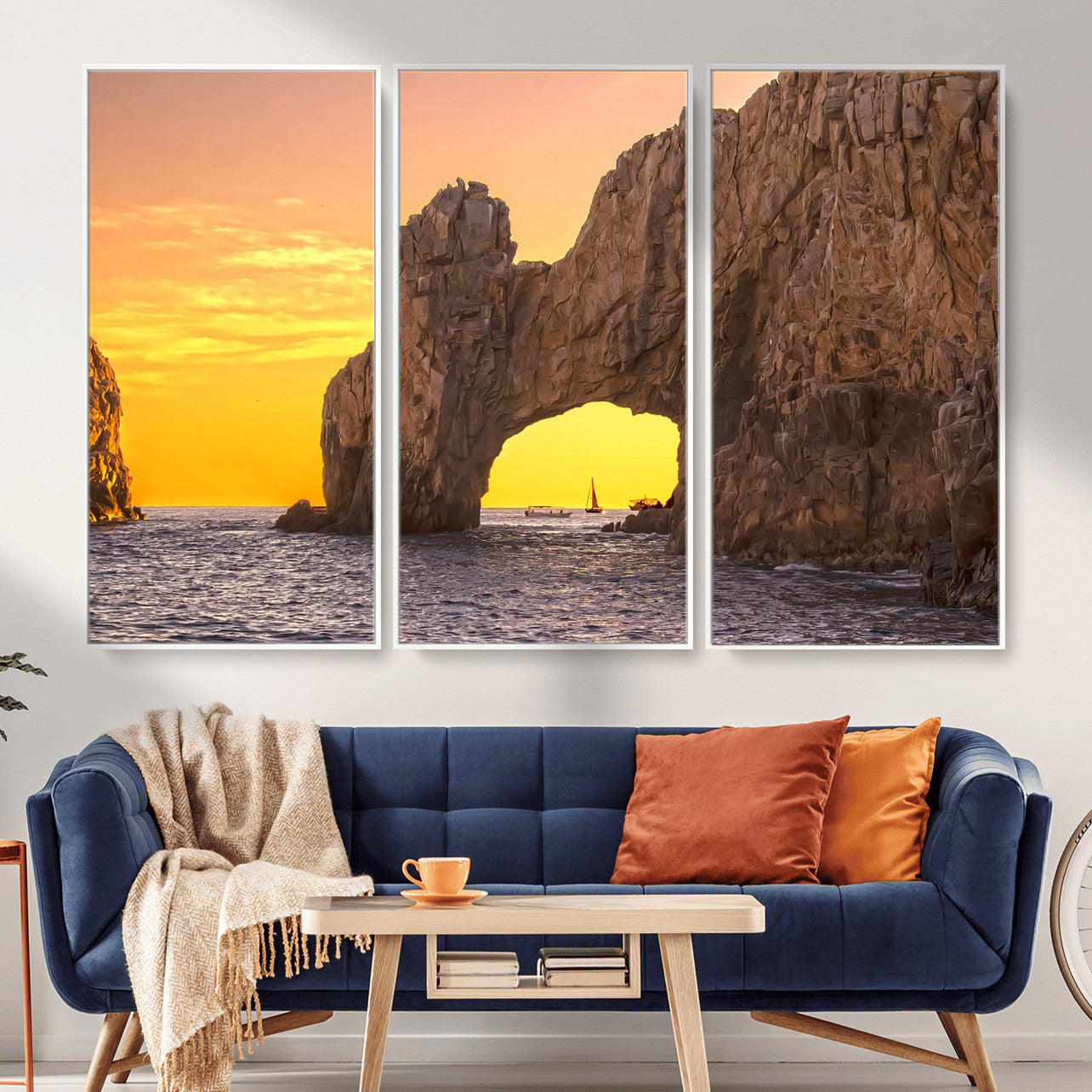 66414515-MGV-CV-36X24 - El Arco Cabo San Lucas Ocean Arch Wall Art Canvas Print, Baja California Rock Arch Seascape Canvas Print, Mexico Coastal Landmark Scenic Art Printing