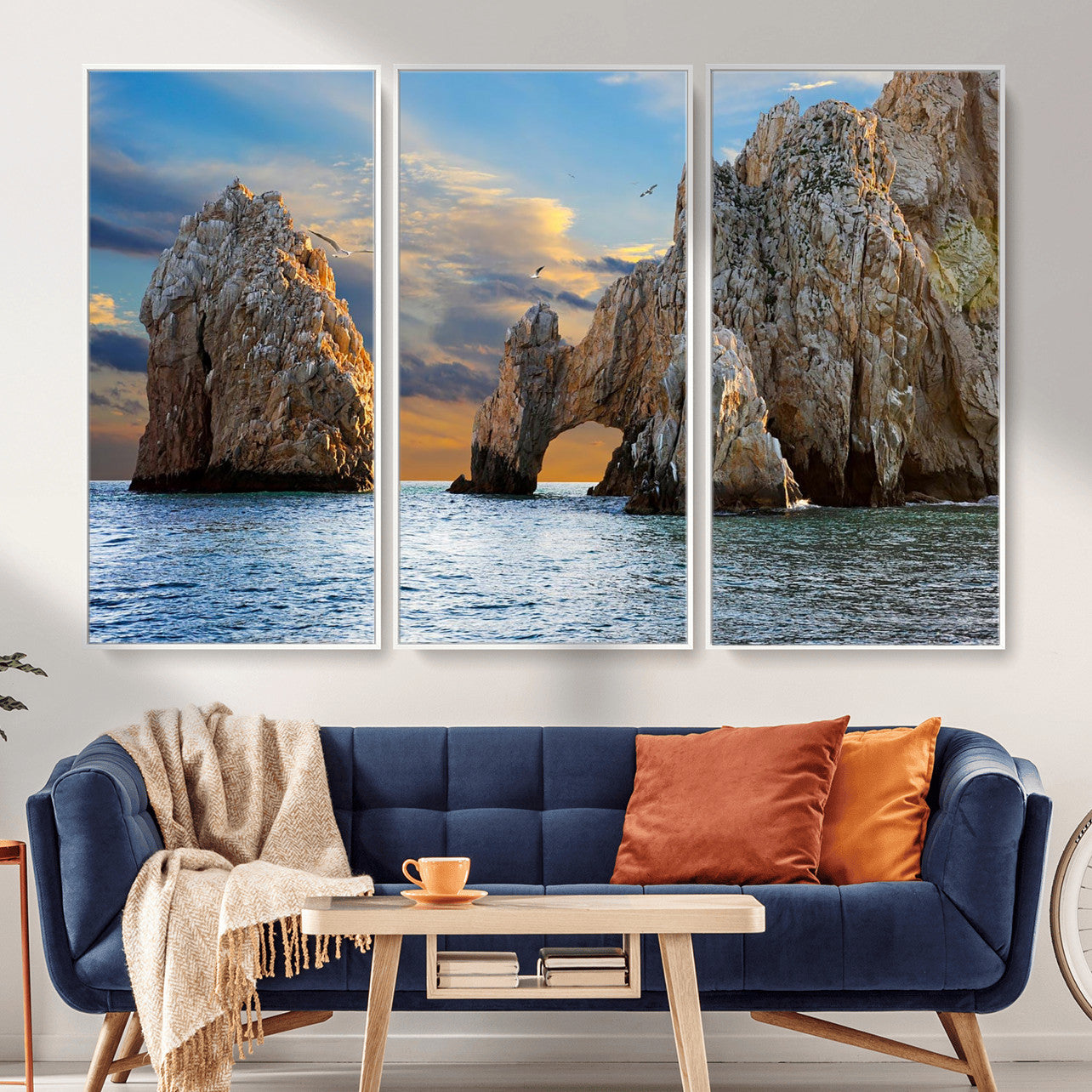 63505689-MGV-CV-36X24 - El Arco Cabo San Lucas Ocean Arch Wall Art Canvas Print, Baja California Rock Arch Seascape Canvas Print, Mexico Coastal Landmark Scenic Art Printing