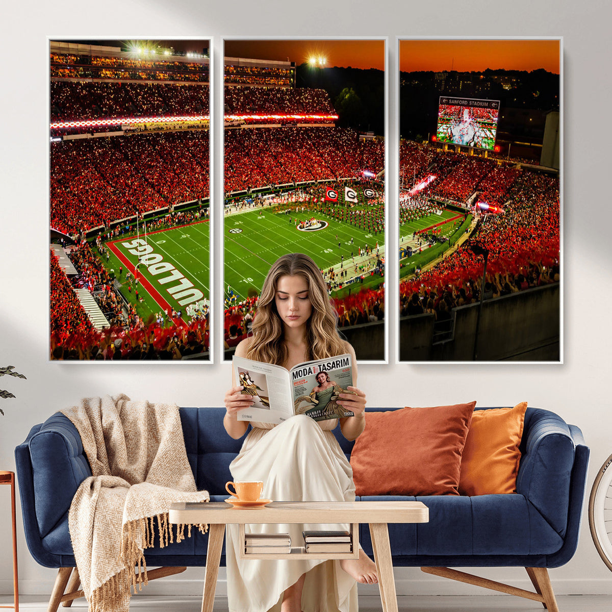 48894104-MGV-CV-36X24 - Georgia Bulldogs Stadium Wall Art Canvas Print, Sanford Stadium