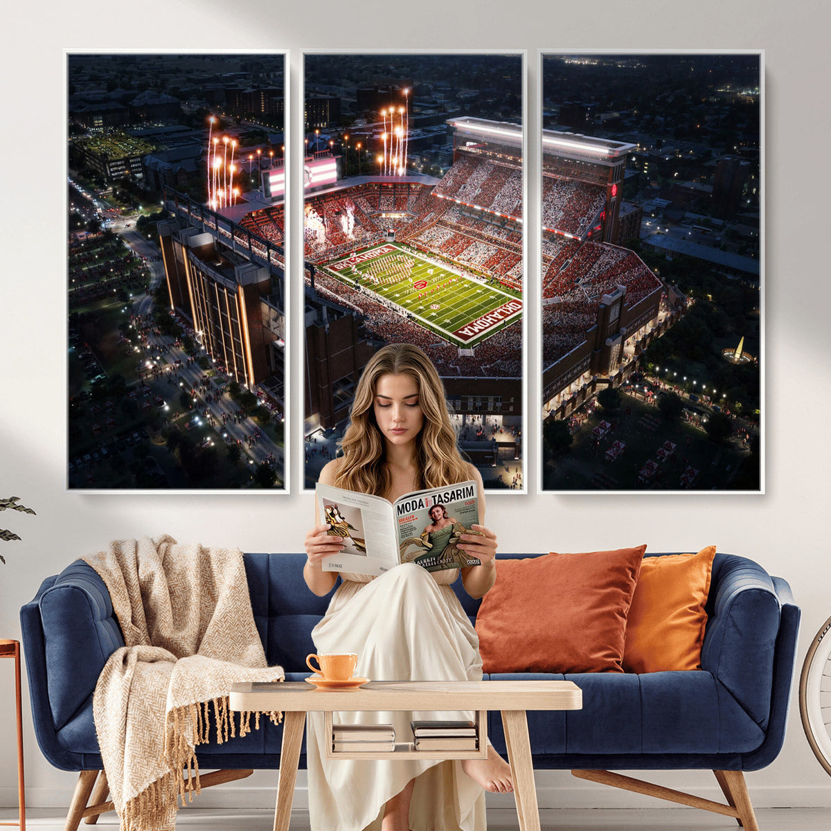 16867141-MGV-CV-36X24 - Oklahoma Memorial Stadium, Gaylord Memorial Stadium Wall Art