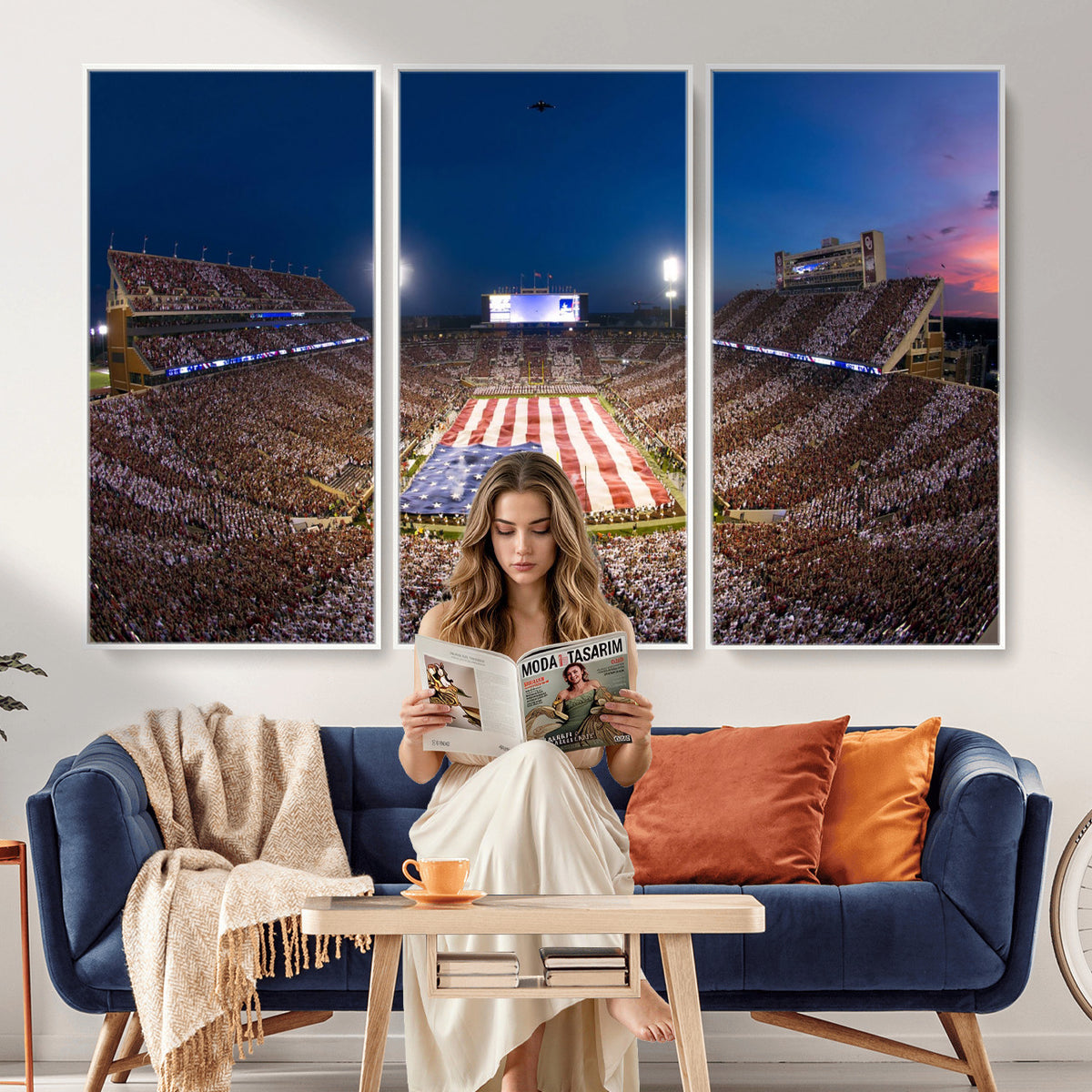12979182-MGV-CV-36X24 - Oklahoma Sooners Memorial Stadium Wall Art Canvas Print