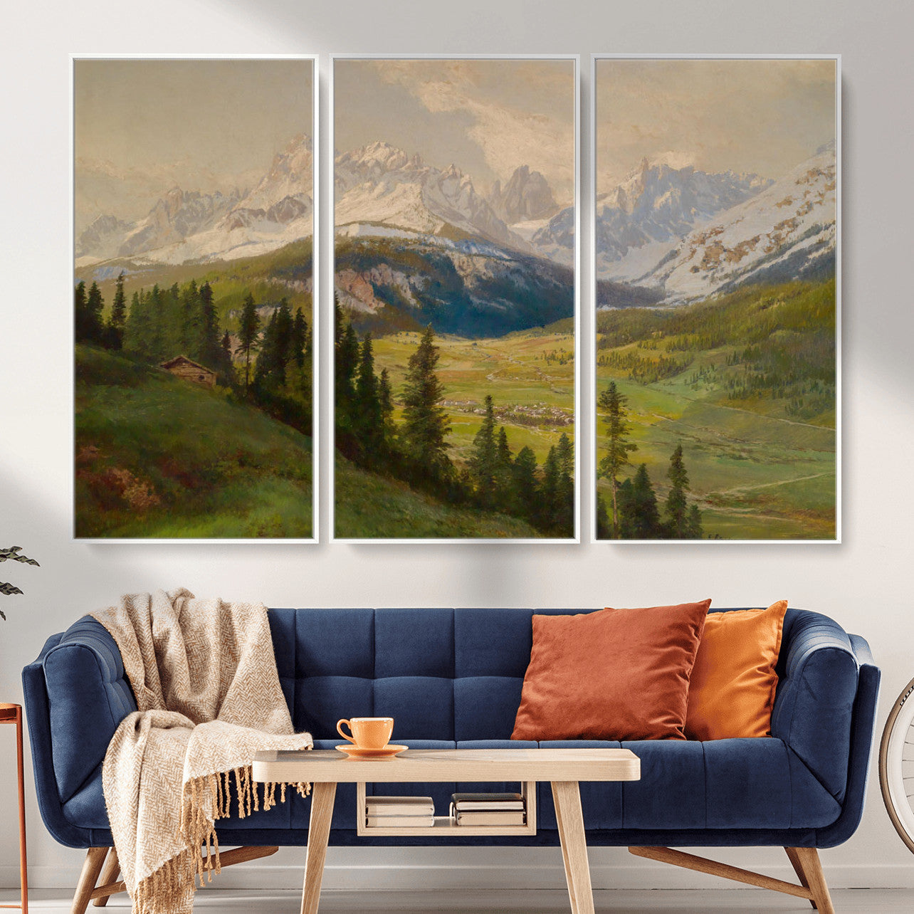 60864994-MGV-CV-36X24 - Konrad Petrides View From Mount Helm Wall Art Canvas Print - Watercolor Sexten and the Sextener Sonnenuhr Art Canvas Print