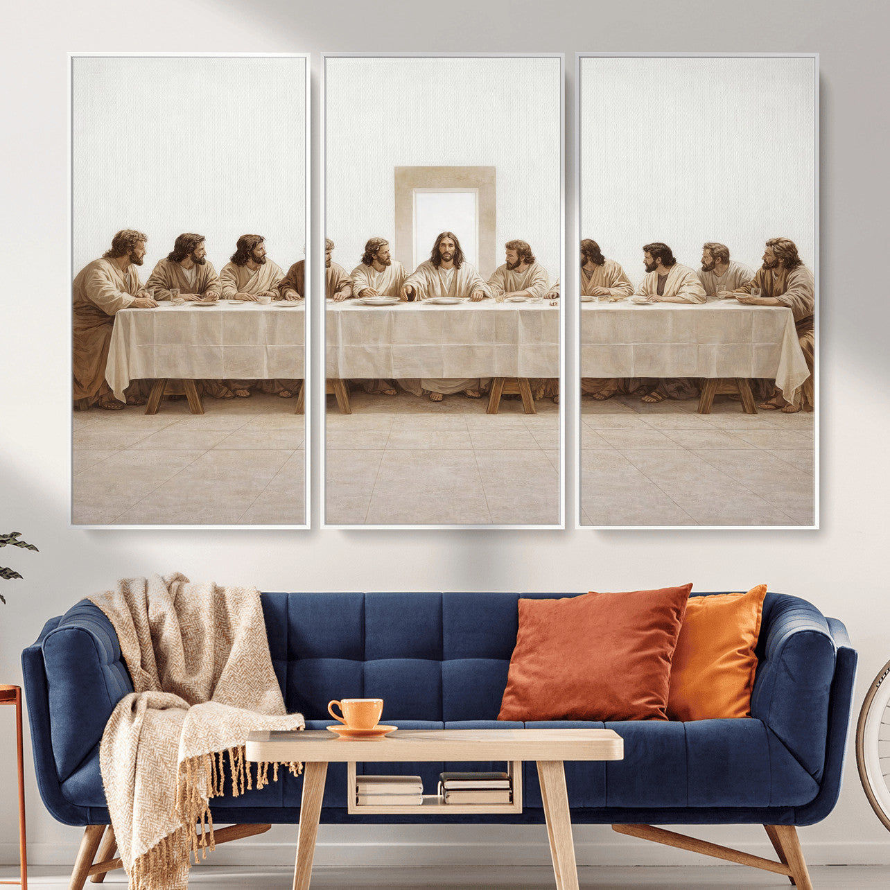 76380069-MGV-CV-36X24 - The Last Supper Wall Art Canvas Print, Jesus Christ Biblical Scene Canvas Print, Christian Religious Artwork for Church Living Room Decor