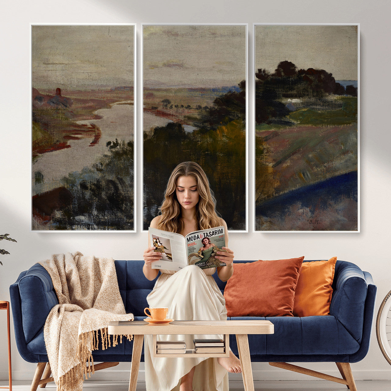 55507874-MGV-CV-36X24 - Jacek Malczewski Landscape at the Vistula Wall Art Canvas Print