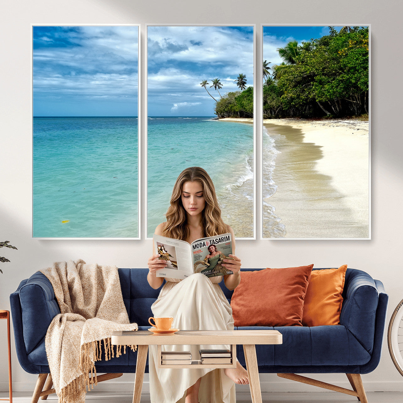 50626792-MGV-CV-36X24 - Puerto Rico Beach Paradise Wall Art – Tropical Coastal Print
