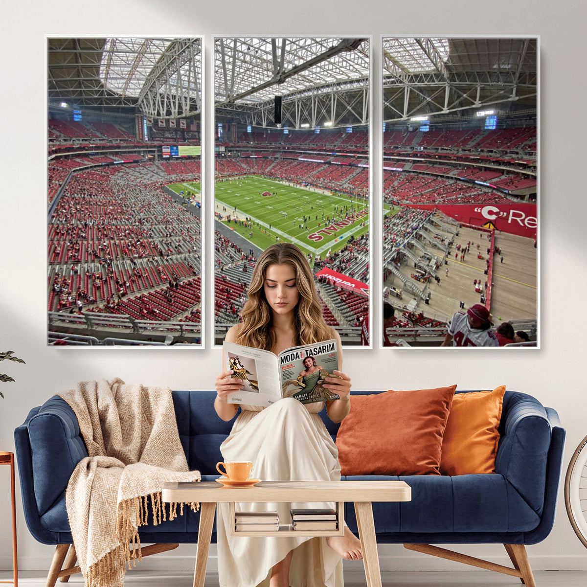 30579717-MGV-CV-36X24 - State Farm Stadium Canvas Wall Art, Arizona Cardinals Football Stadium Print, Glendale NFL Arena Panorama Artwork