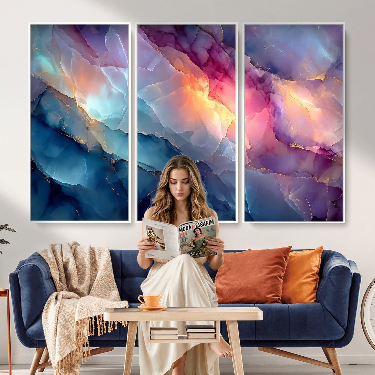28163849-MGV-CV-36X24 - Colorful Abstract Canvas Wall Art Print, Vibrant Popup Color Art Print